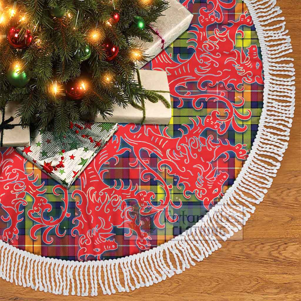 Dewar Tartan Christmas Tree Skirt Lion Rampant Style - Tartan Vibes Clothing