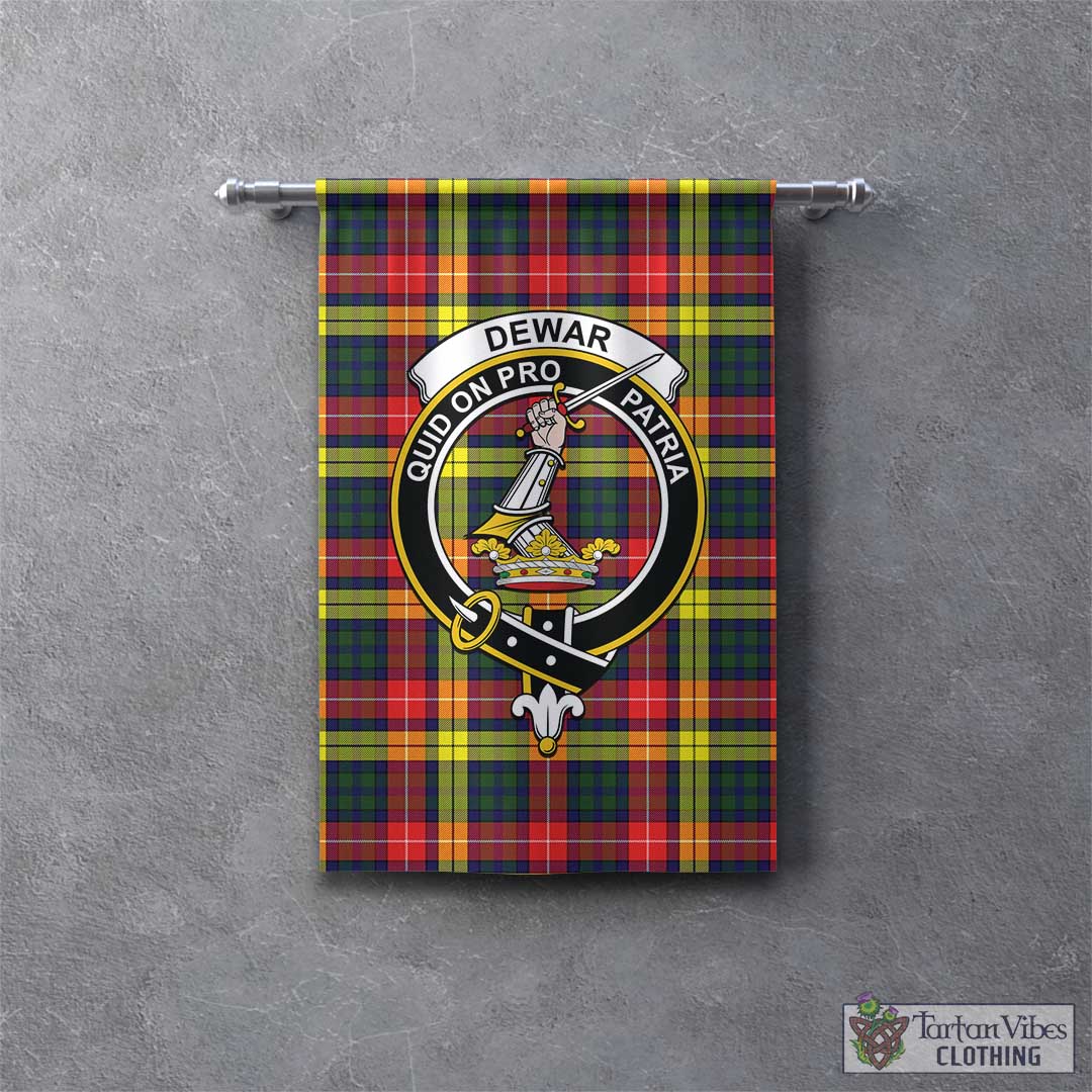 Dewar Tartan Gonfalon, Tartan Banner with Family Crest - Tartan Vibes Clothing