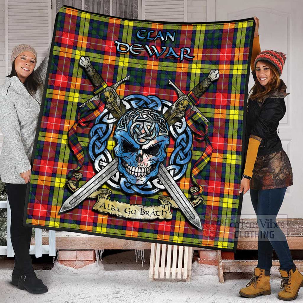 Dewar Tartan Quilt with Celtic Skull Alba Gu Brath Style - Tartan Vibes Clothing