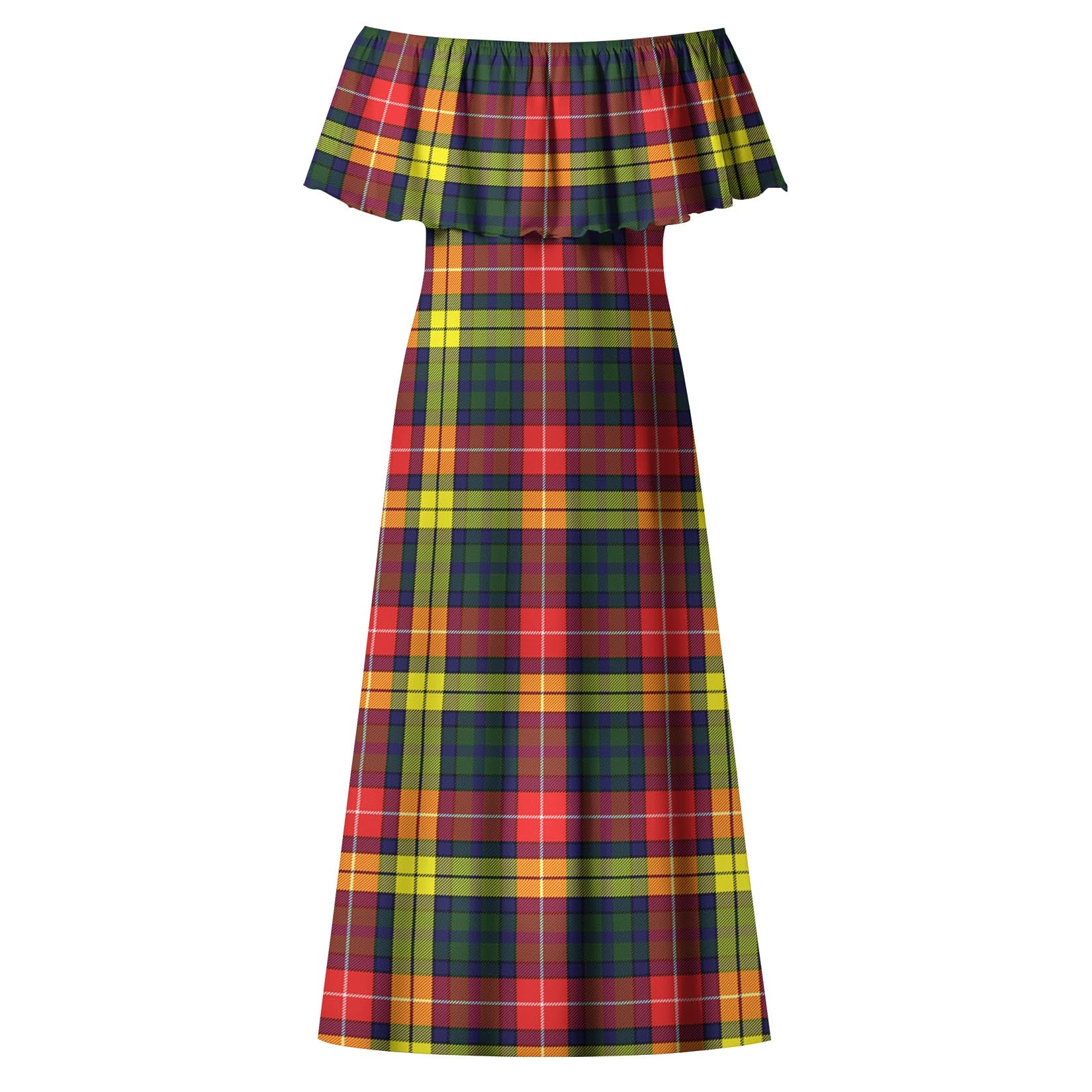 Dewar Tartan Off Shoulder Long Dress - Tartan Vibes Clothing