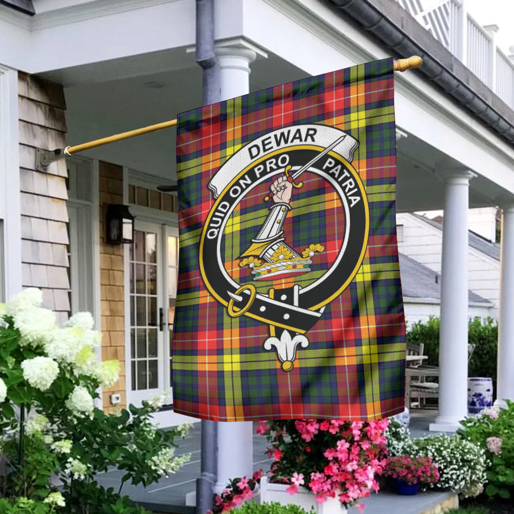 Dewar Tartan Flag with Family Crest - Tartan Vibes Clothing