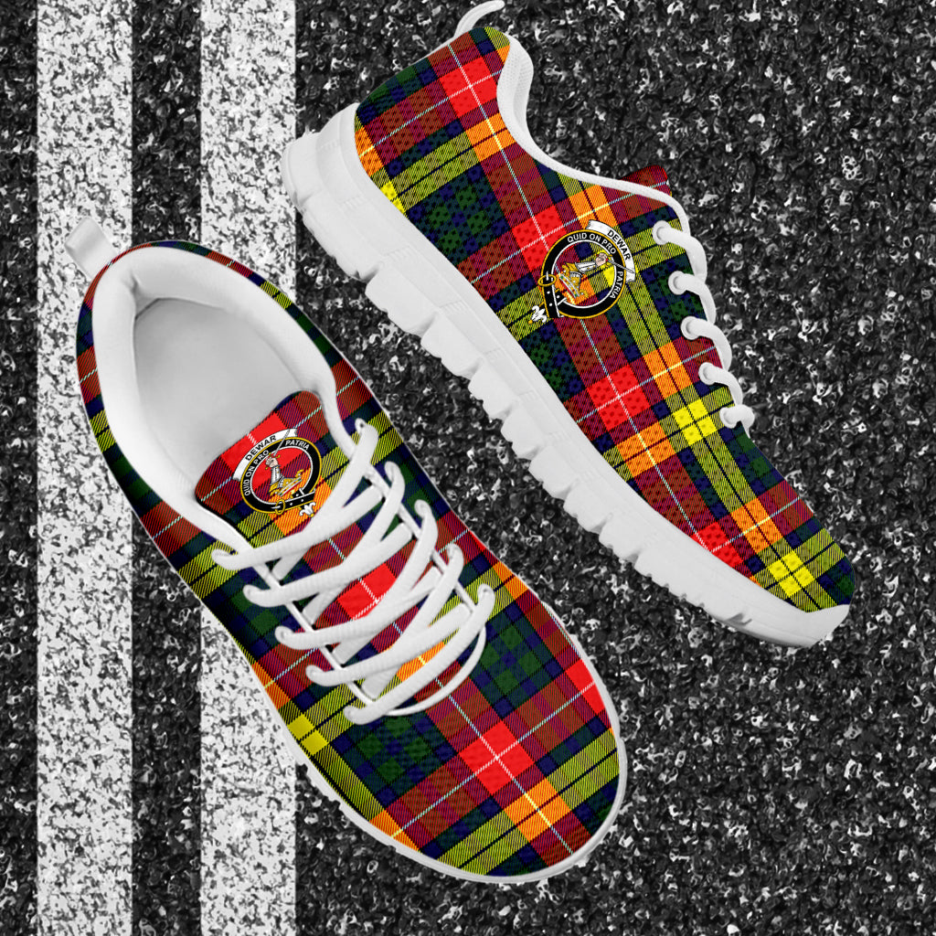 Dewar Tartan Sneakers with Family Crest - Tartan Vibes Clothing