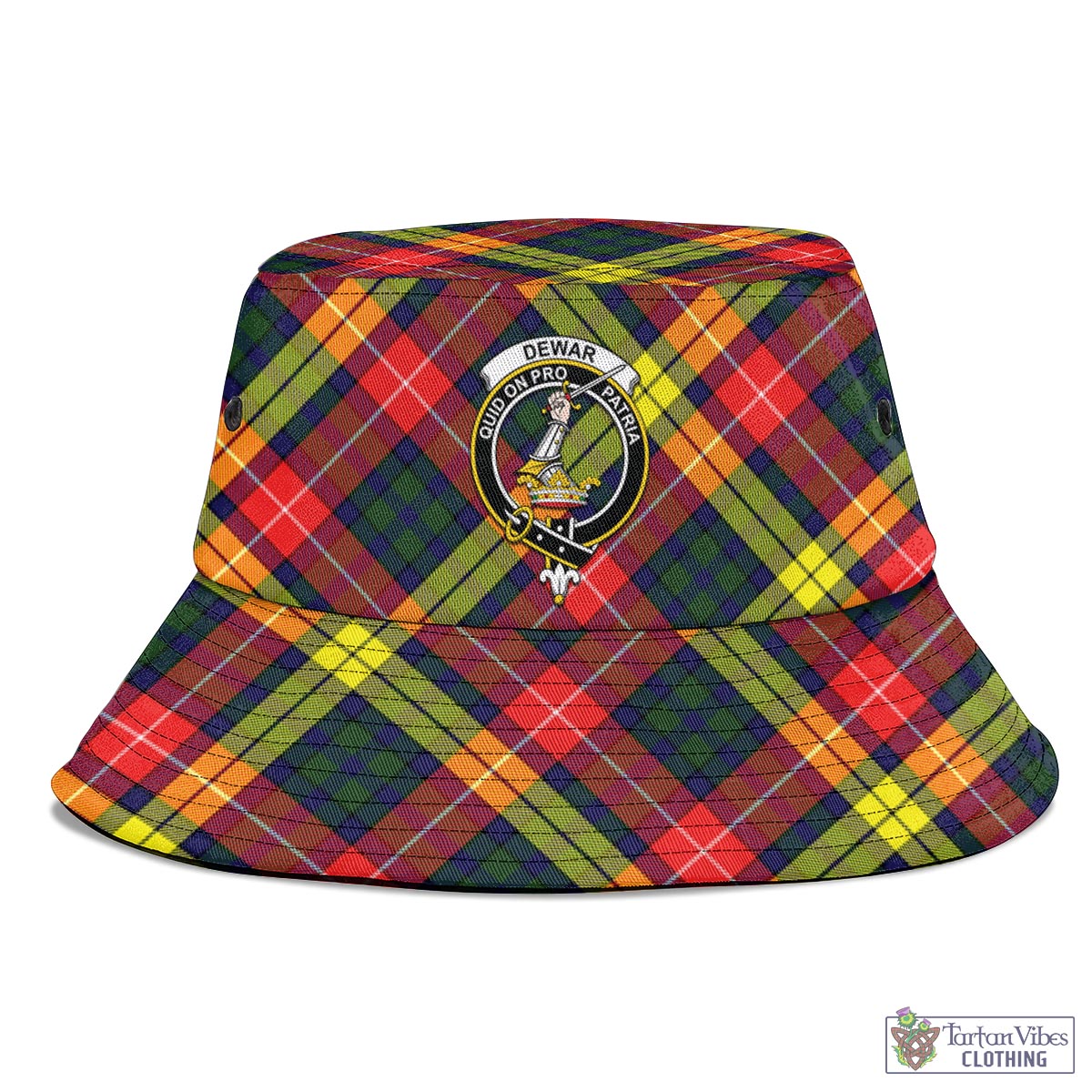 Dewar Tartan Bucket Hat with Family Crest - Tartan Vibes Clothing