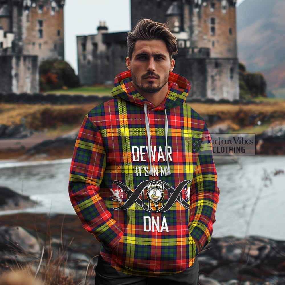 Dewar Tartan Cotton Hoodie with Family Crest DNA In Me Style - Tartan Vibes Clothing