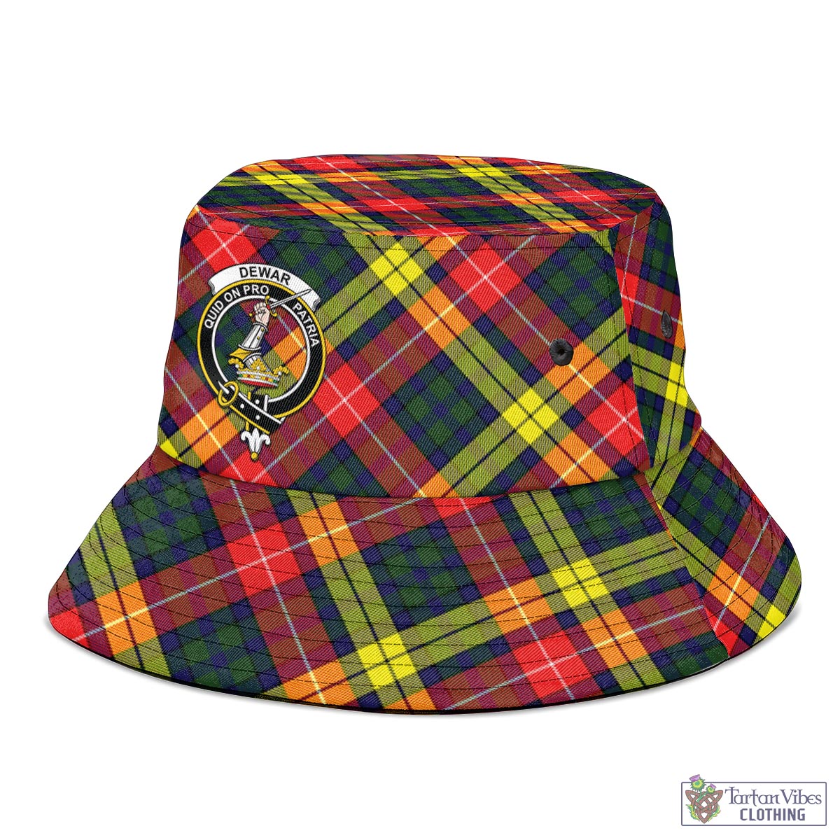 Dewar Tartan Bucket Hat with Family Crest - Tartan Vibes Clothing