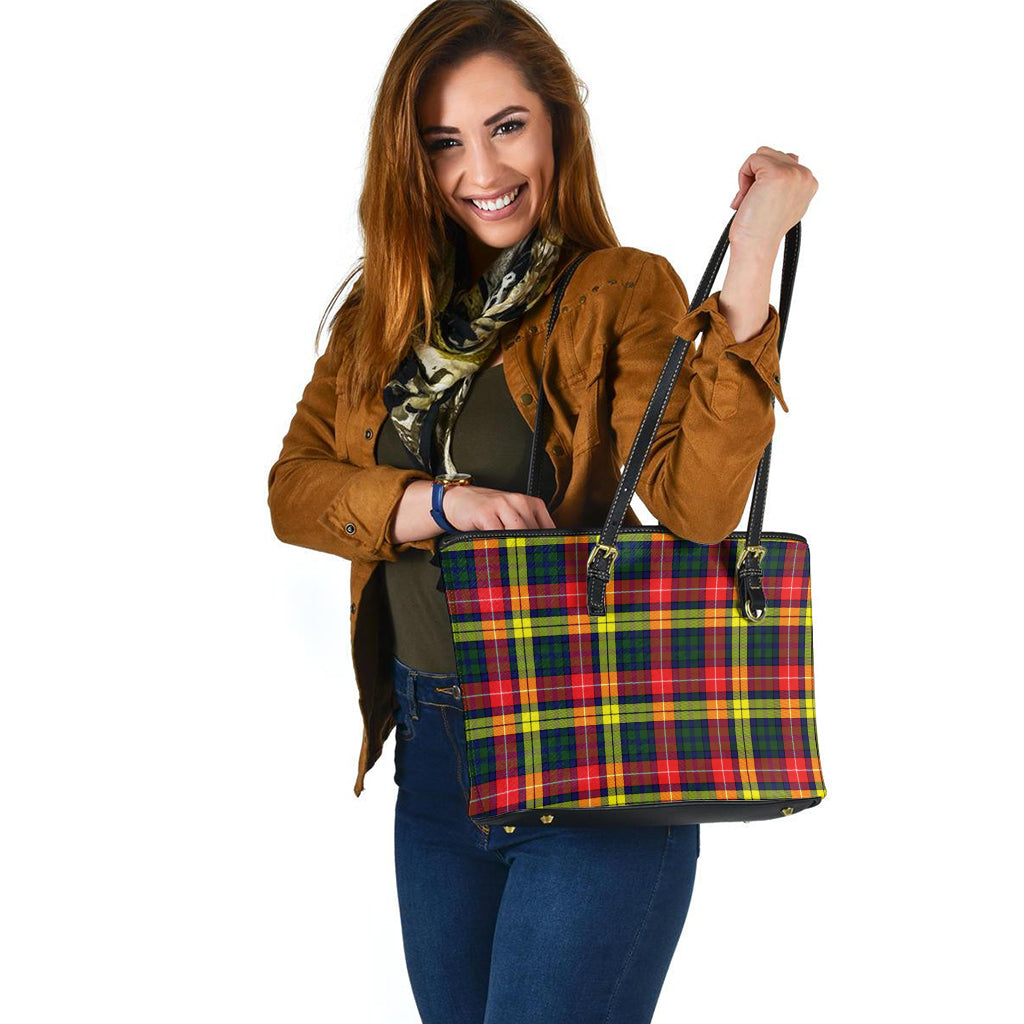 Dewar Tartan Leather Tote Bag - Tartan Vibes Clothing