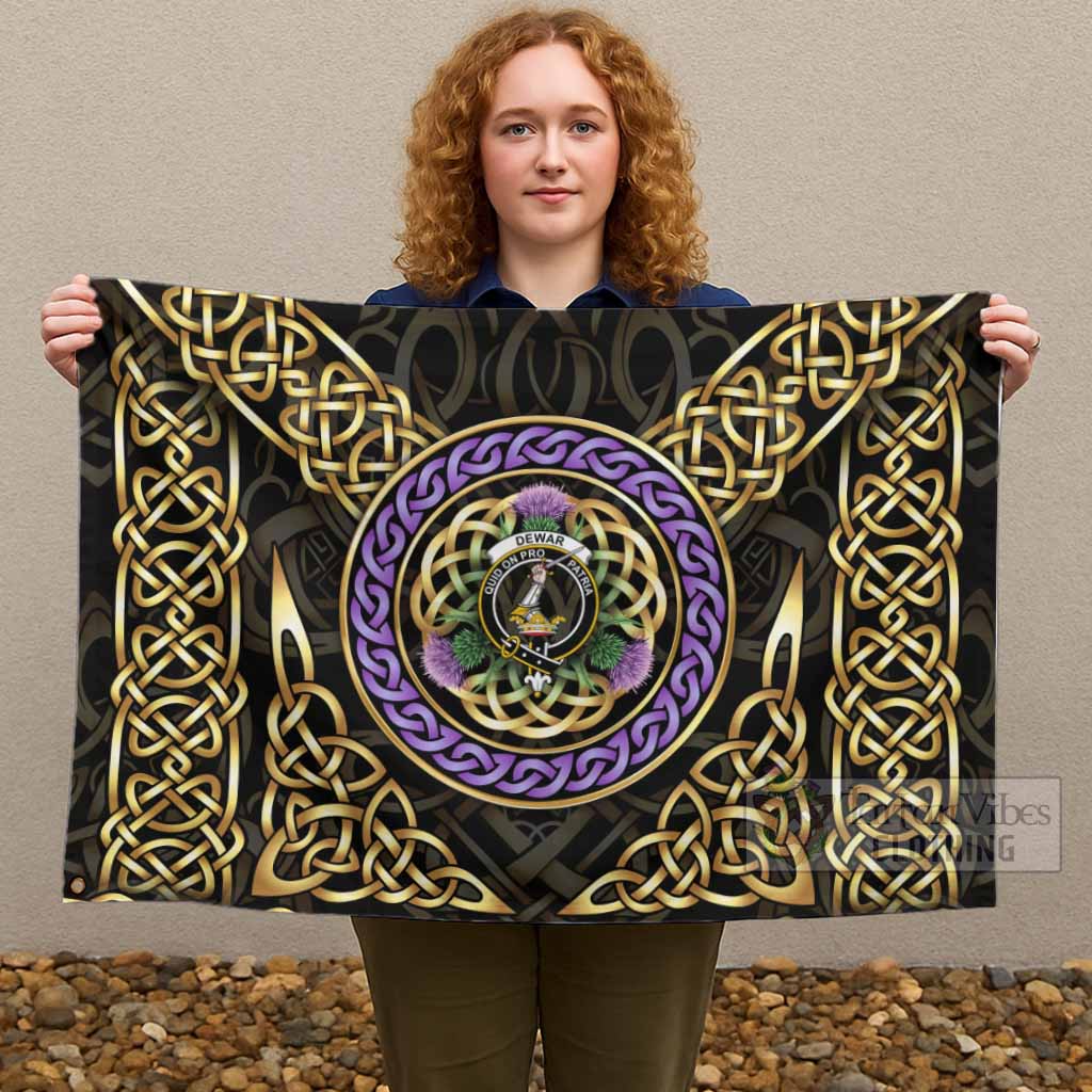 Dewar Clan Crest House Flag Celtic Scottish Thistle - Tartan Vibes Clothing