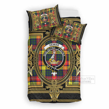 Dewar Scottish Tartan Crest Bedding Set Royal Stylized