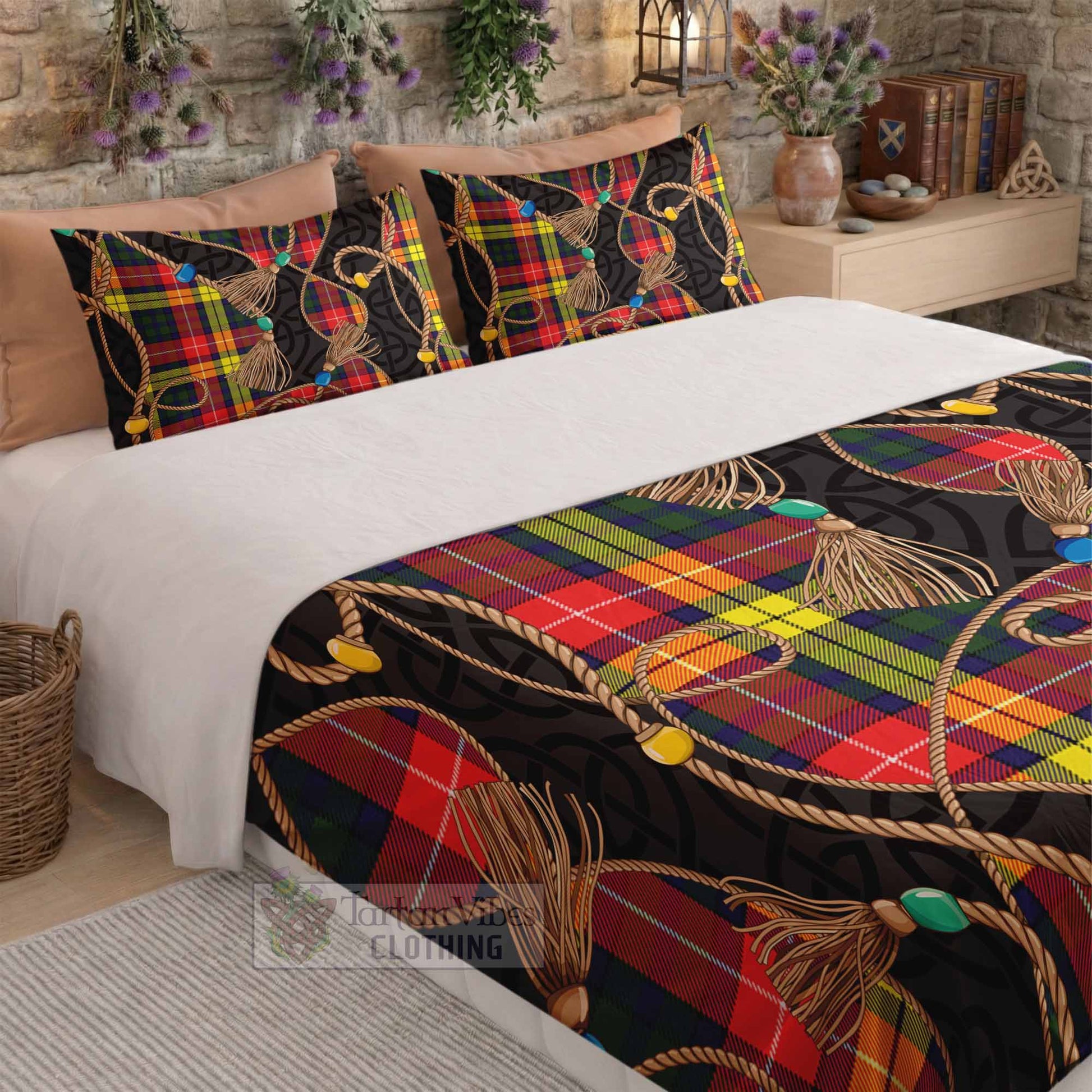 Dewar Scottish Tartan Twisted Ropes Stylized Bedding Set - Tartan Vibes Clothing