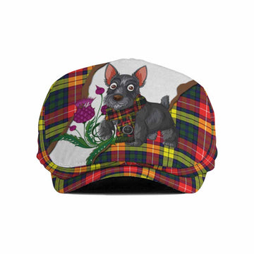 Dewar Scottish Terrier Tartan Flat Cap, Jeff Cap Thistle Heritage Art
