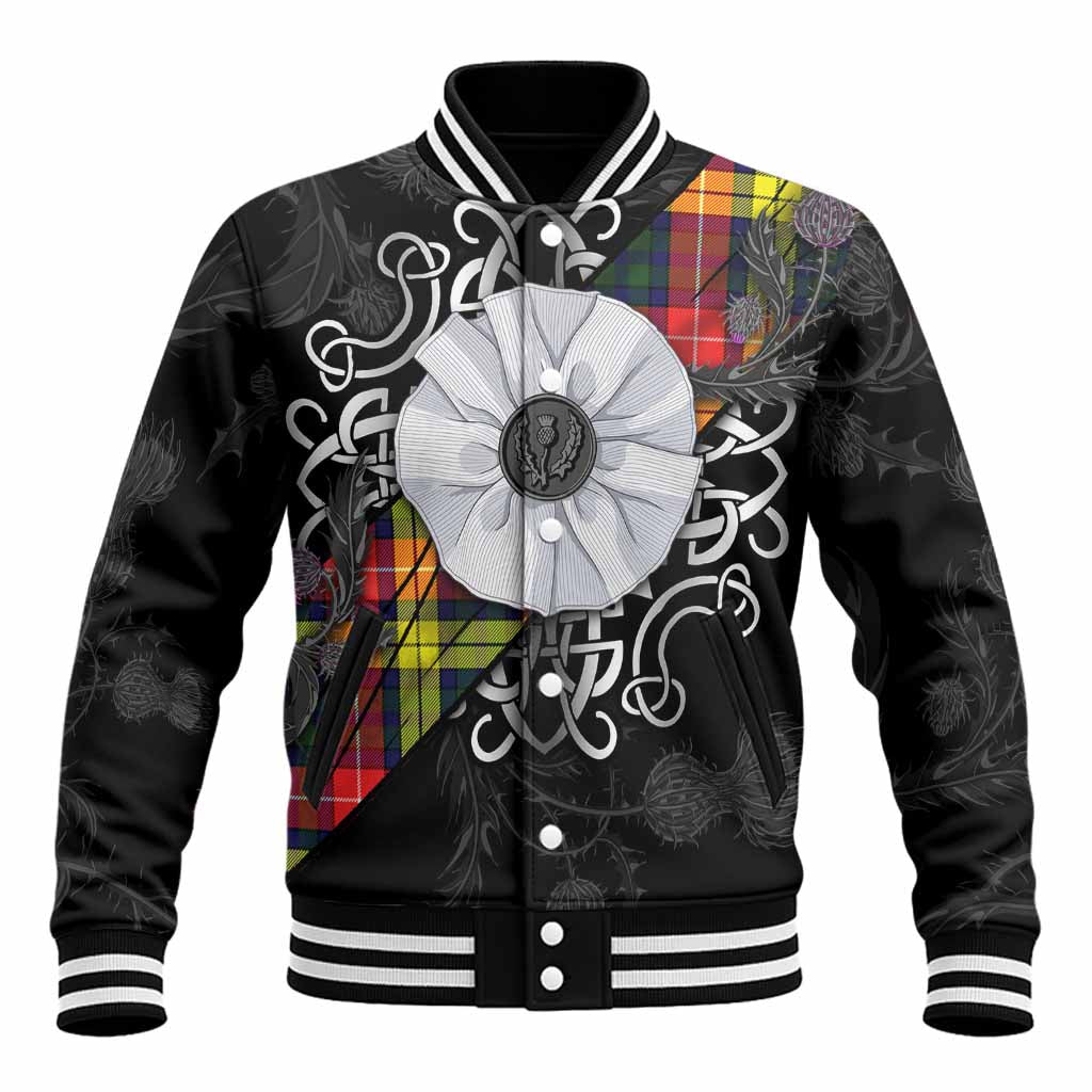 Dewar Tartan Baseball Jacket Jacobite White Rose Unisex - Tartan Vibes Clothing