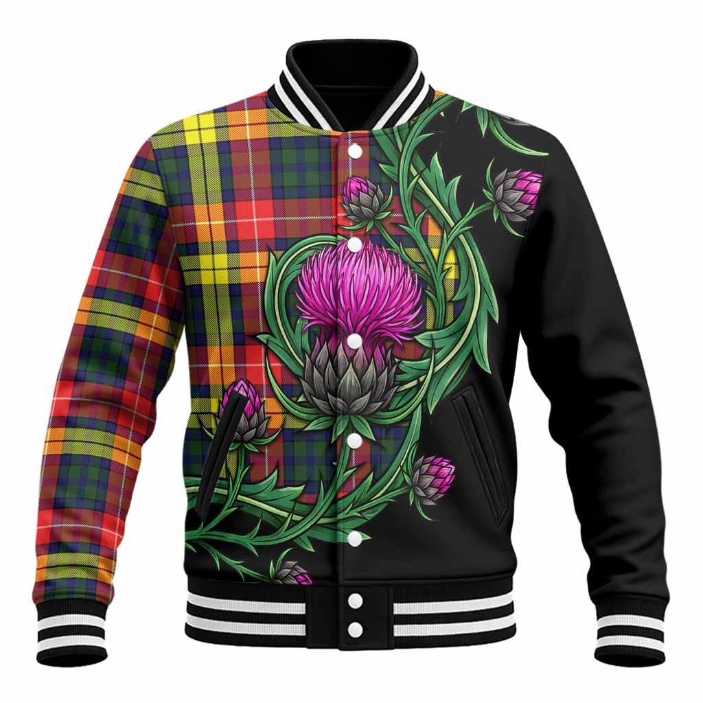Dewar Tartan Baseball Jacket Resilient Scottish Thistle Unisex - Tartan Vibes Clothing