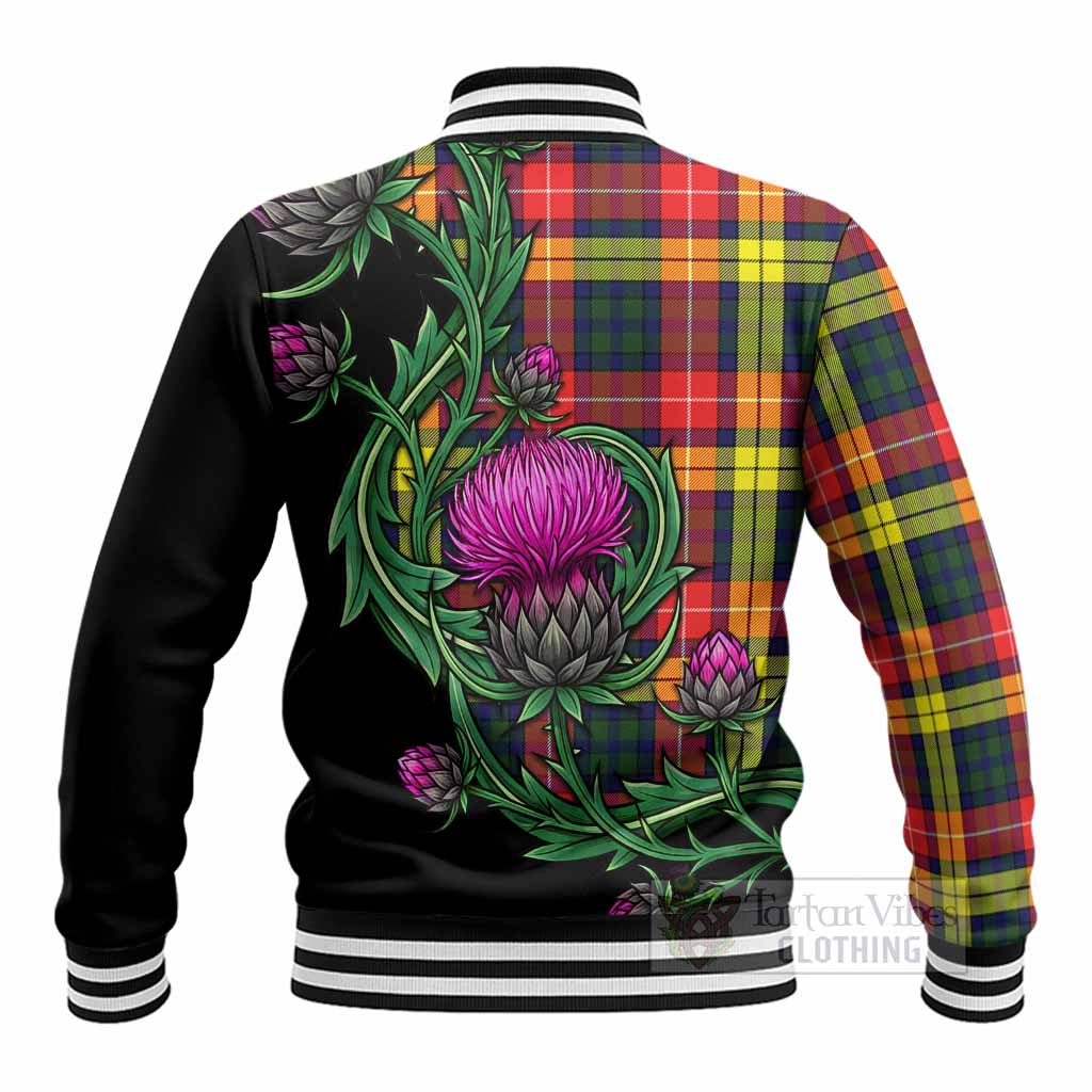 Dewar Tartan Baseball Jacket Resilient Scottish Thistle - Tartan Vibes Clothing