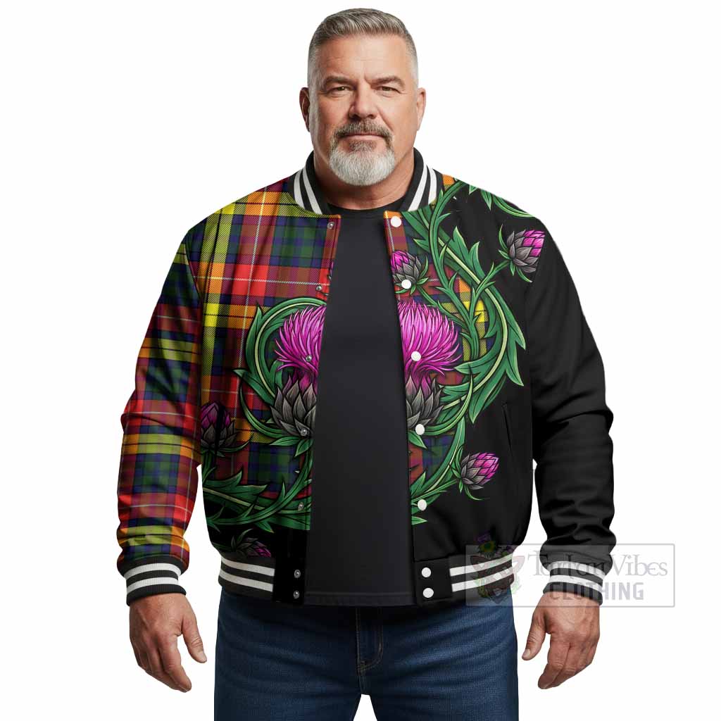 Dewar Tartan Baseball Jacket Resilient Scottish Thistle - Tartan Vibes Clothing