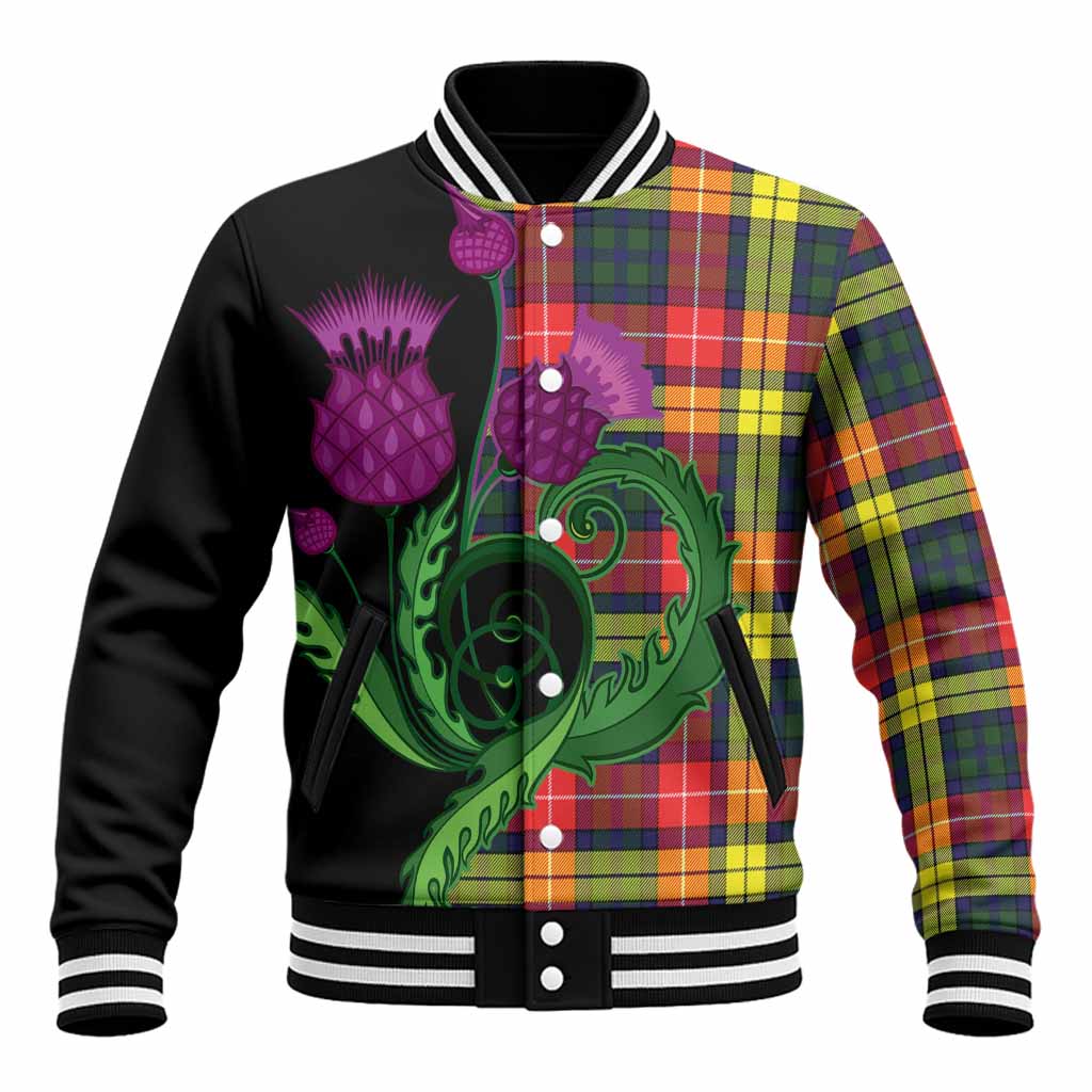 Dewar Tartan Baseball Jacket Traditional Scottish Thistle