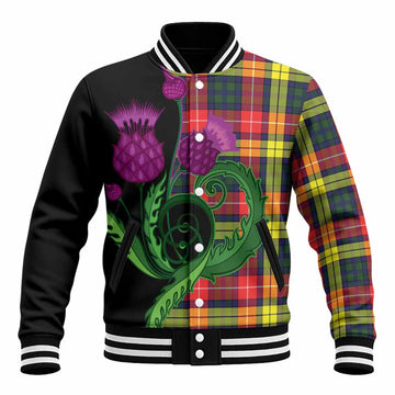 Dewar Tartan Baseball Jacket Traditional Scottish Thistle