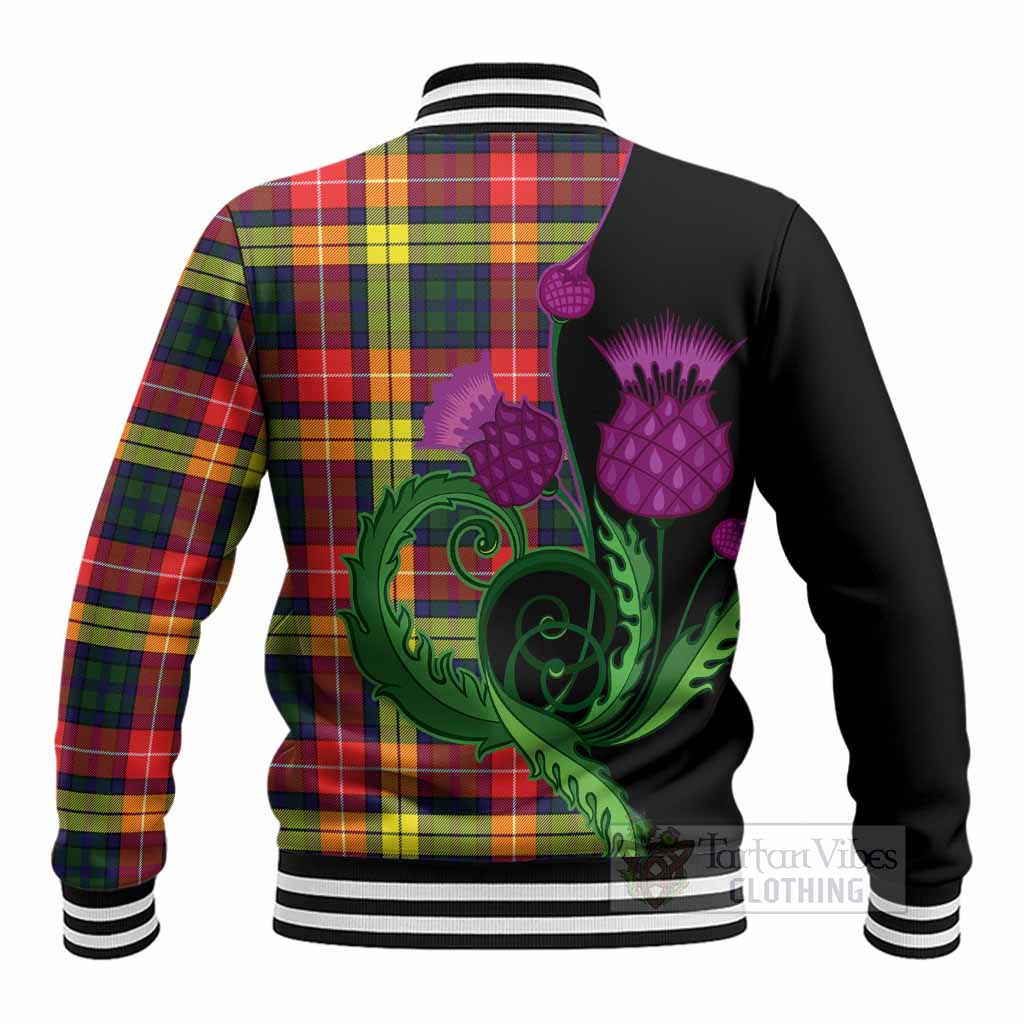 Dewar Tartan Baseball Jacket Traditional Scottish Thistle