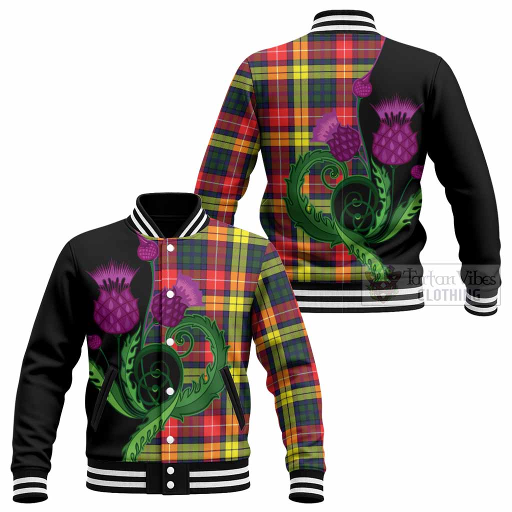 Dewar Tartan Baseball Jacket Traditional Scottish Thistle