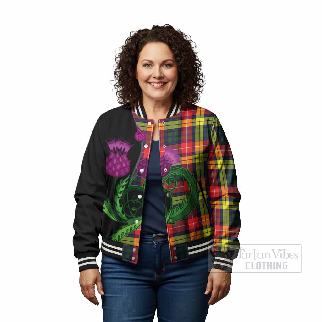 Dewar Tartan Baseball Jacket Traditional Scottish Thistle