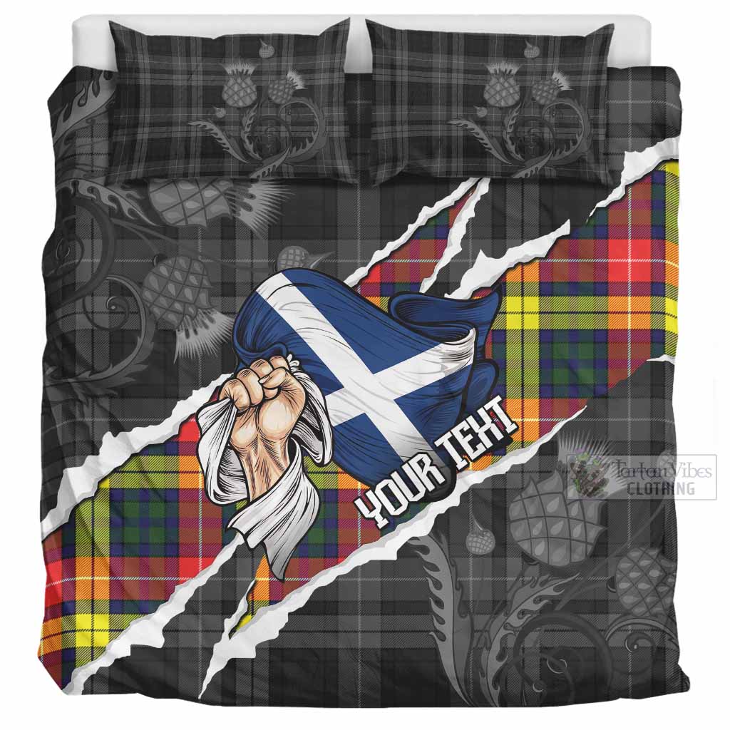 Dewar Tartan Bedding Set Hands with Scotland National Flags
