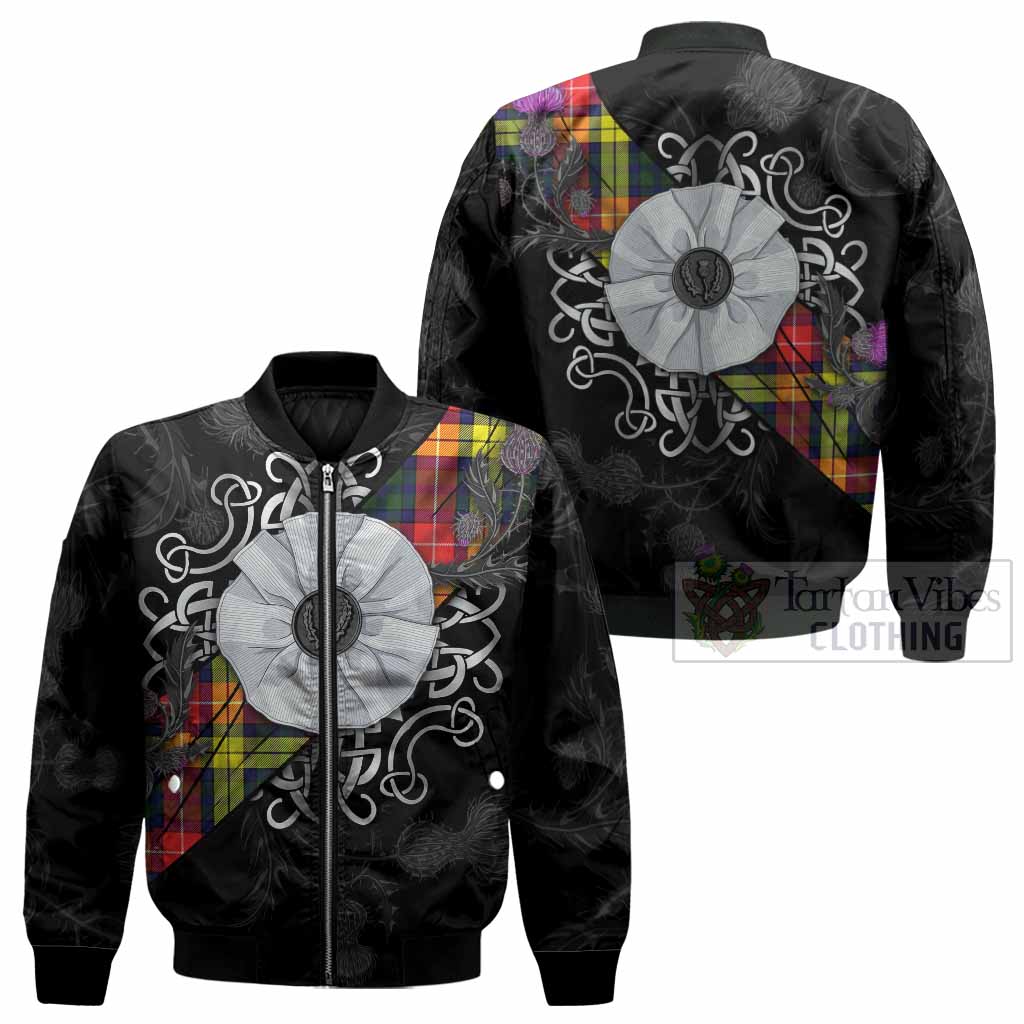 Dewar Tartan Bomber Jacket Jacobite White Rose - Tartan Vibes Clothing