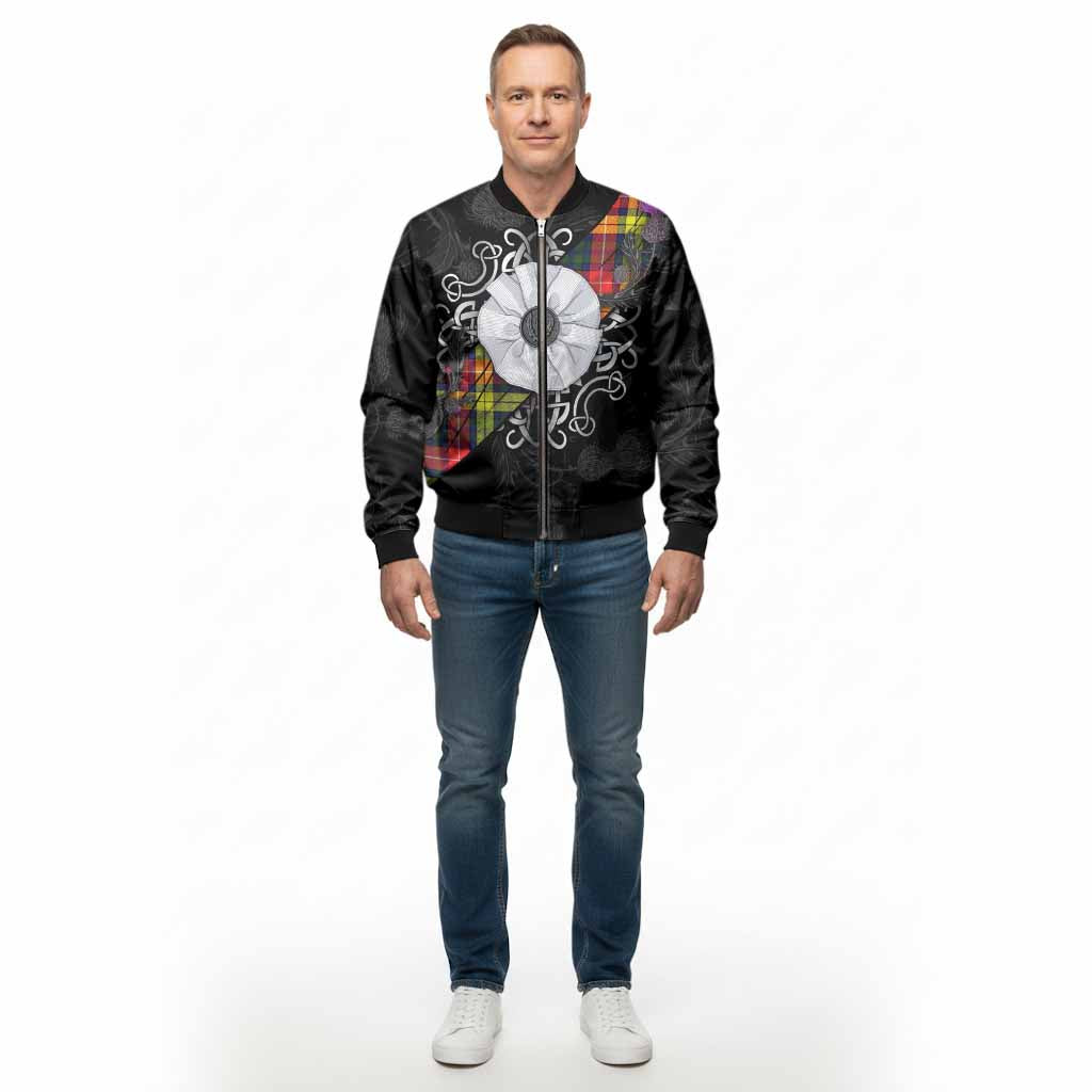 Dewar Tartan Bomber Jacket Jacobite White Rose - Tartan Vibes Clothing