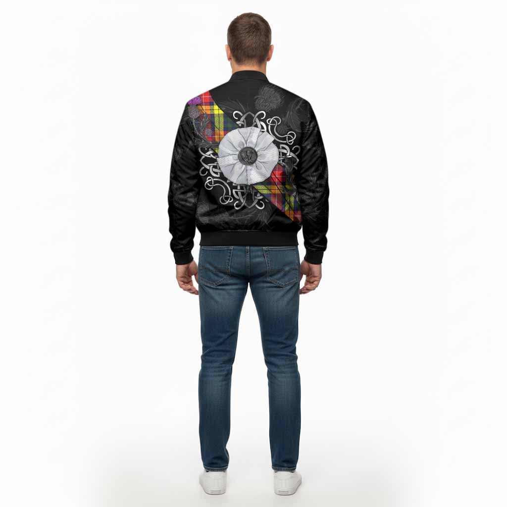 Dewar Tartan Bomber Jacket Jacobite White Rose - Tartan Vibes Clothing