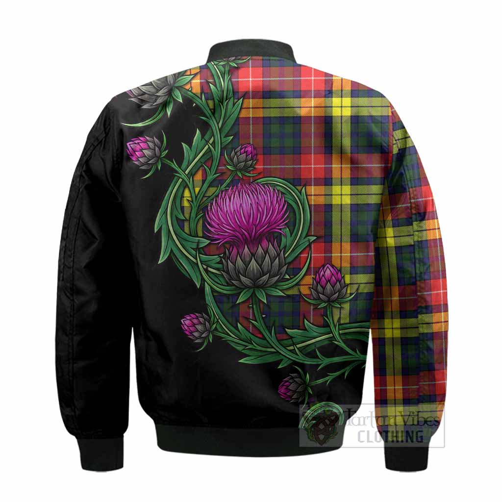 Dewar Tartan Bomber Jacket Resilient Scottish Thistle - Tartan Vibes Clothing