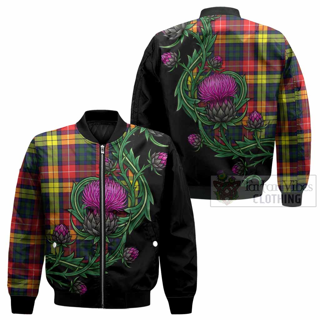Dewar Tartan Bomber Jacket Resilient Scottish Thistle - Tartan Vibes Clothing