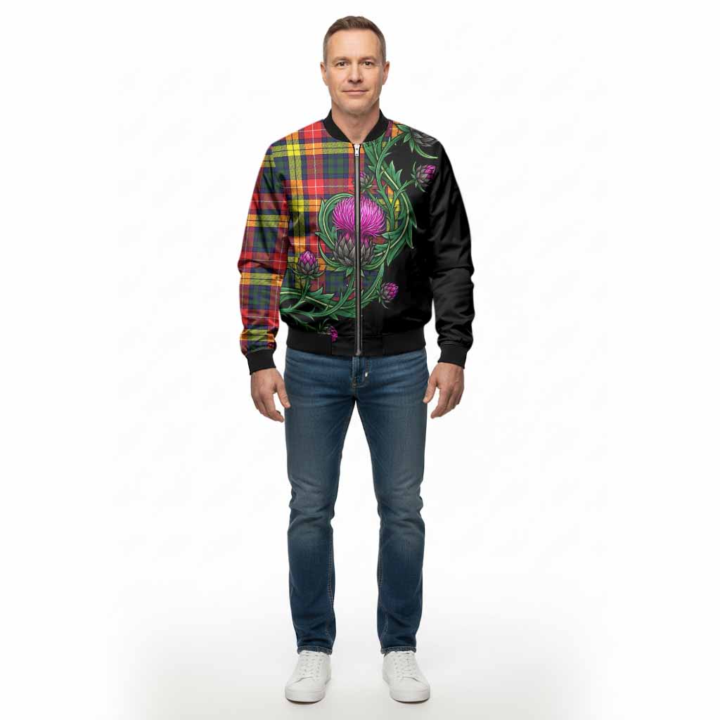 Dewar Tartan Bomber Jacket Resilient Scottish Thistle - Tartan Vibes Clothing