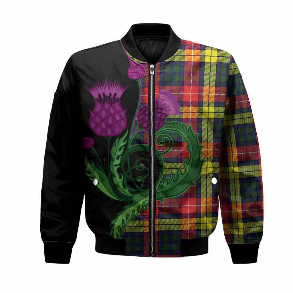 Dewar Tartan Bomber Jacket Traditional Scottish Thistle