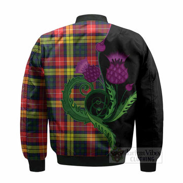 Dewar Tartan Bomber Jacket Traditional Scottish Thistle