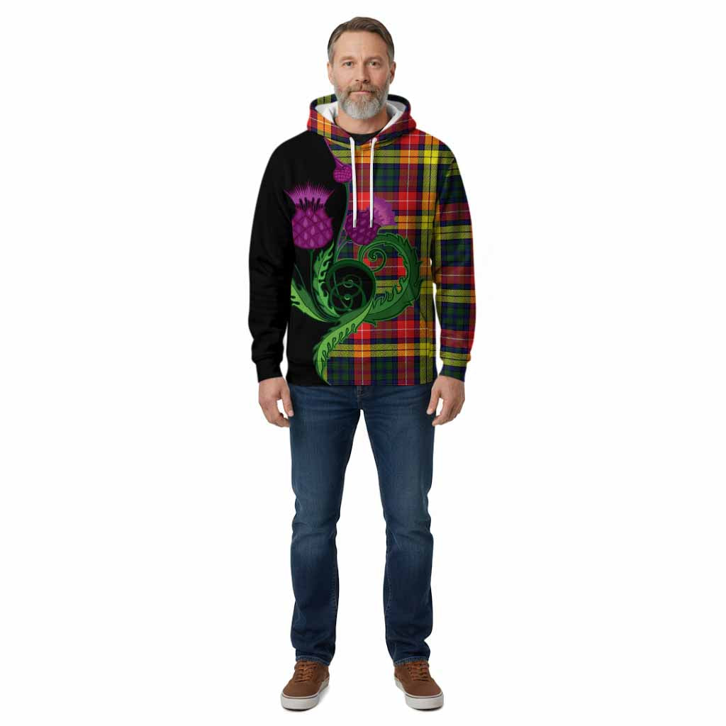 Dewar Tartan Cotton Hoodie Traditional Scottish Thistle
