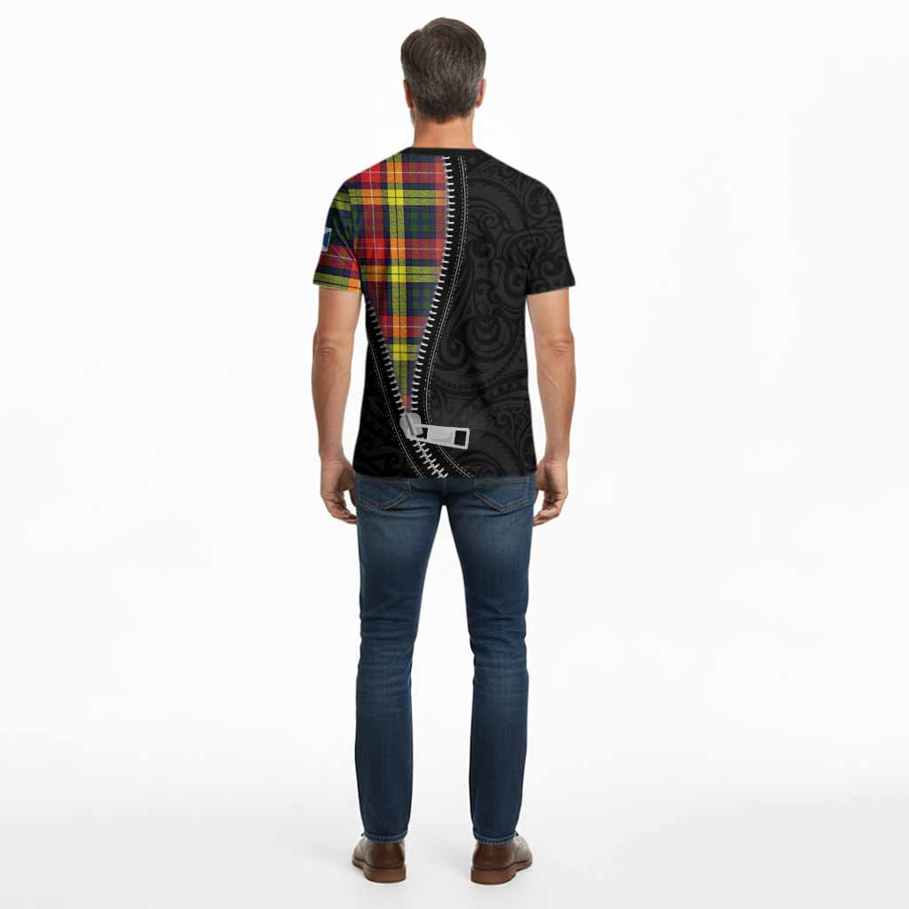 Dewar Tartan Cotton T-shirt New Zealand Pattern Unique Zipper Stylized
