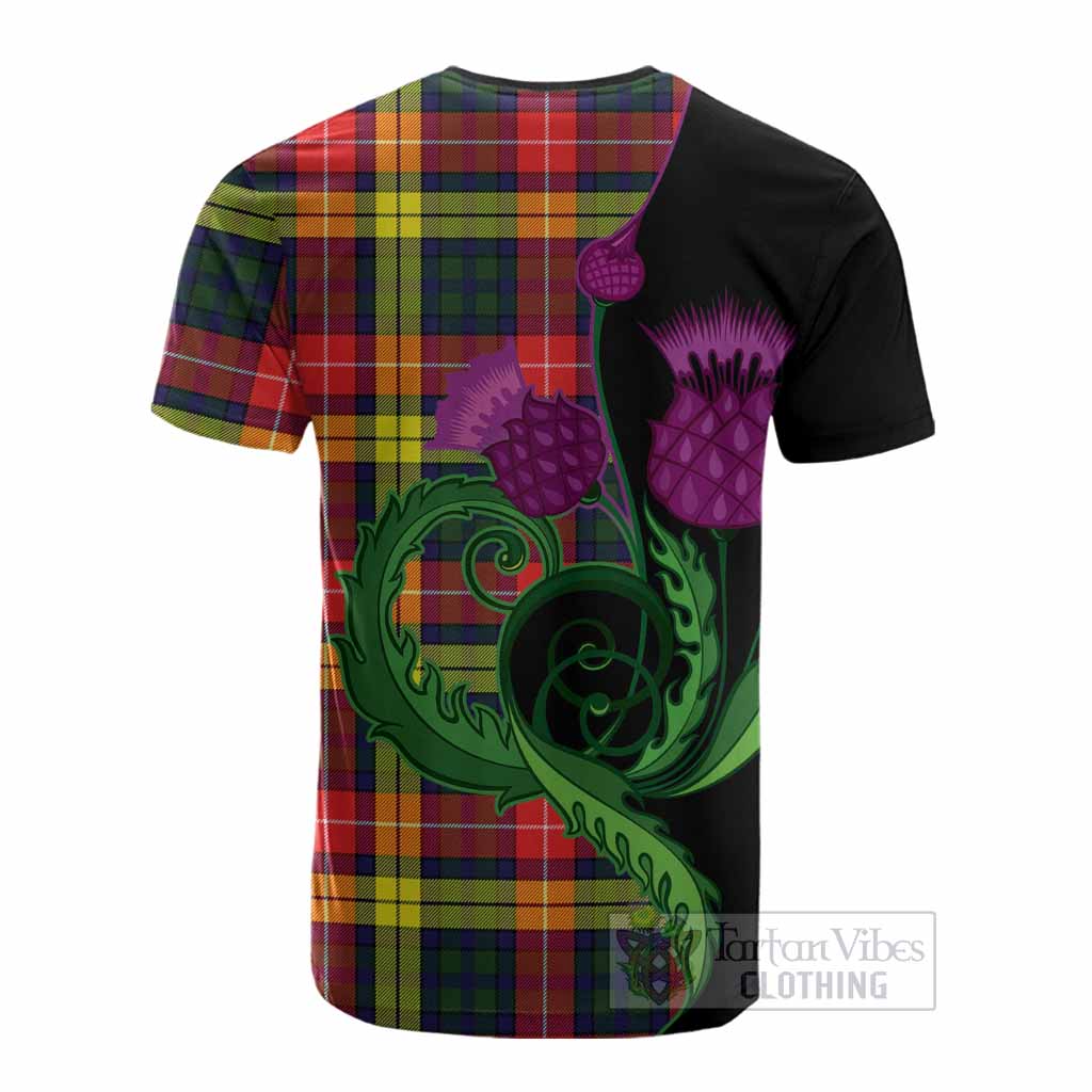 Dewar Tartan Cotton T-shirt Traditional Scottish Thistle