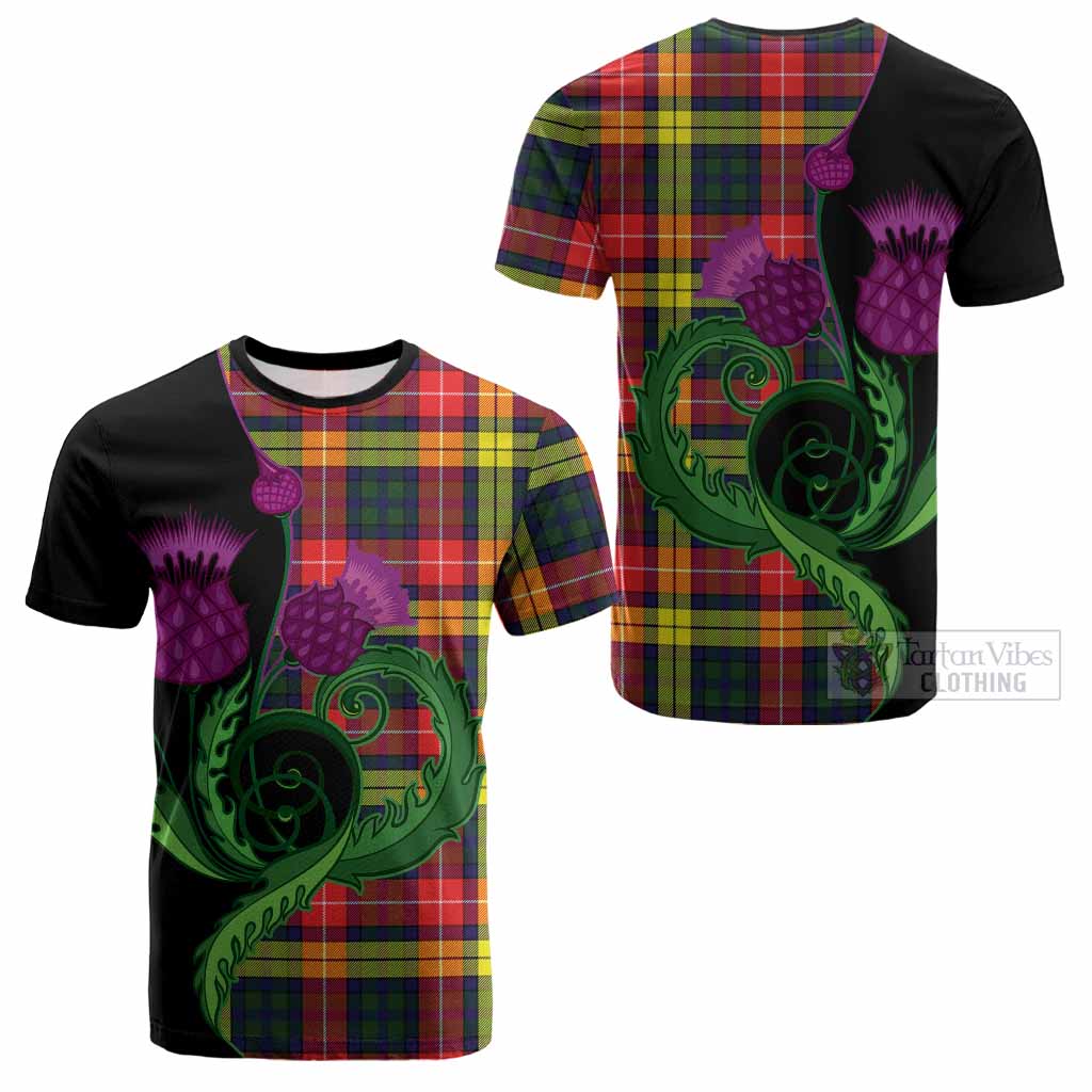 Dewar Tartan Cotton T-shirt Traditional Scottish Thistle