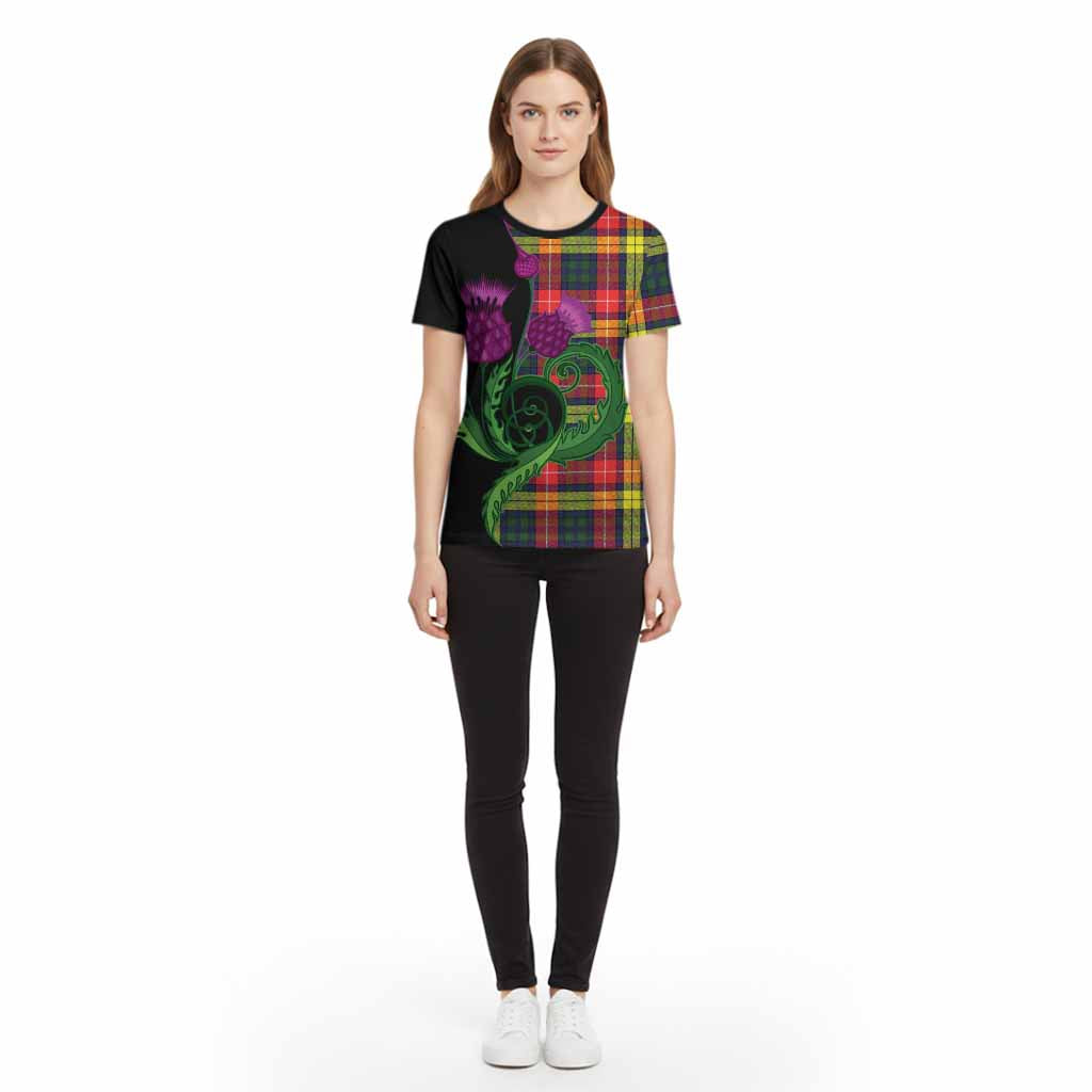 Dewar Tartan Cotton T-shirt Traditional Scottish Thistle