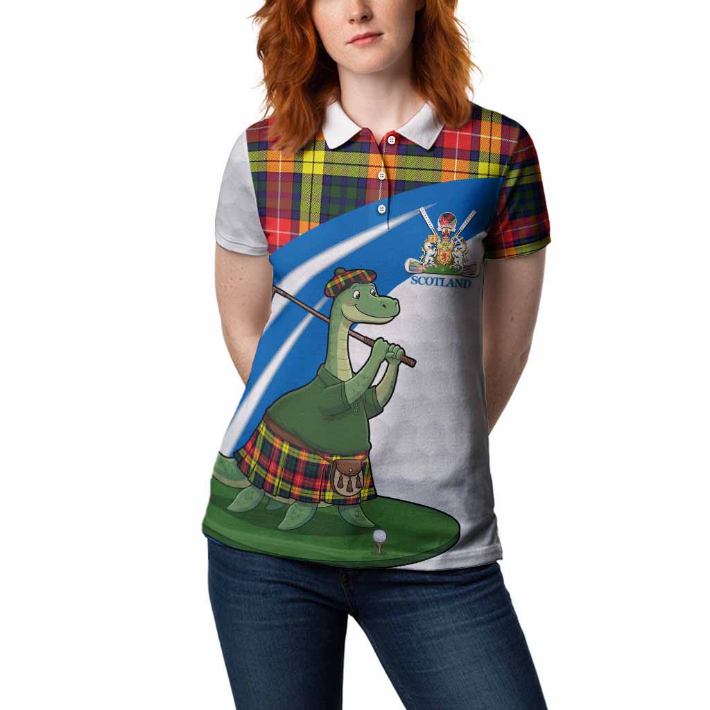 Dewar Tartan Crest Golf Nessie Women Polo Shirt Loch Ness Monster Sporty Style