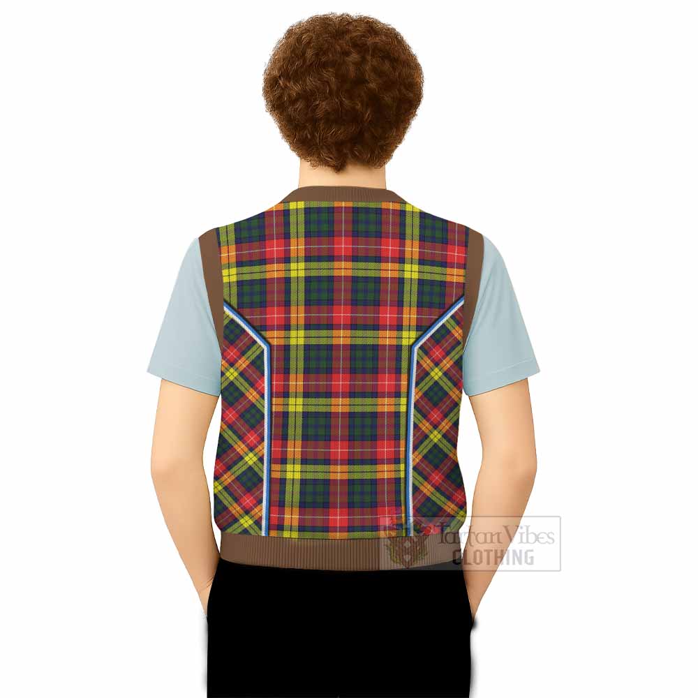 Dewar Tartan Crest Knitted V-Neck Vest Scotland Coat of Arm Flag Style - Tartan Vibes Clothing