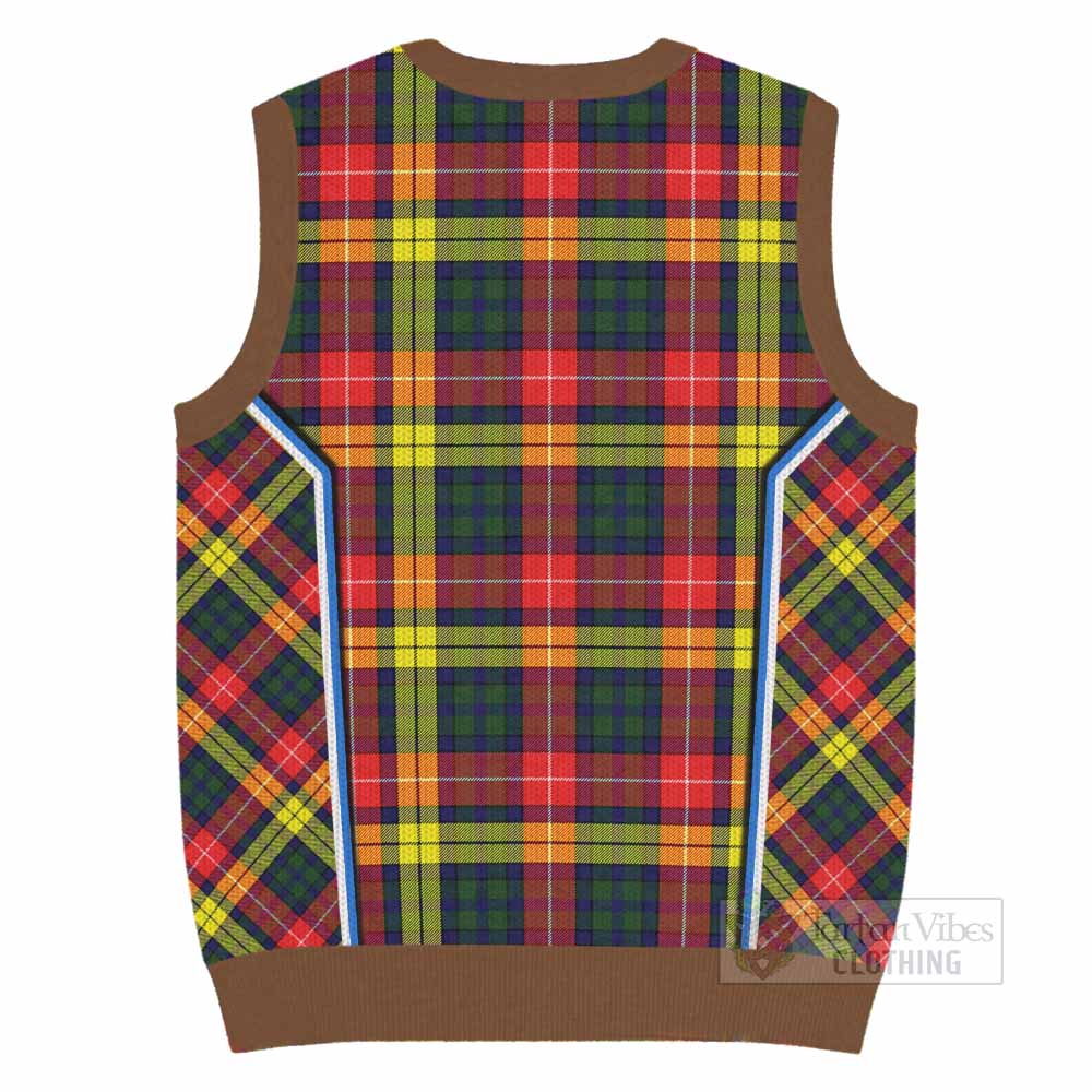 Dewar Tartan Crest Knitted V-Neck Vest Scotland Coat of Arm Flag Style - Tartan Vibes Clothing