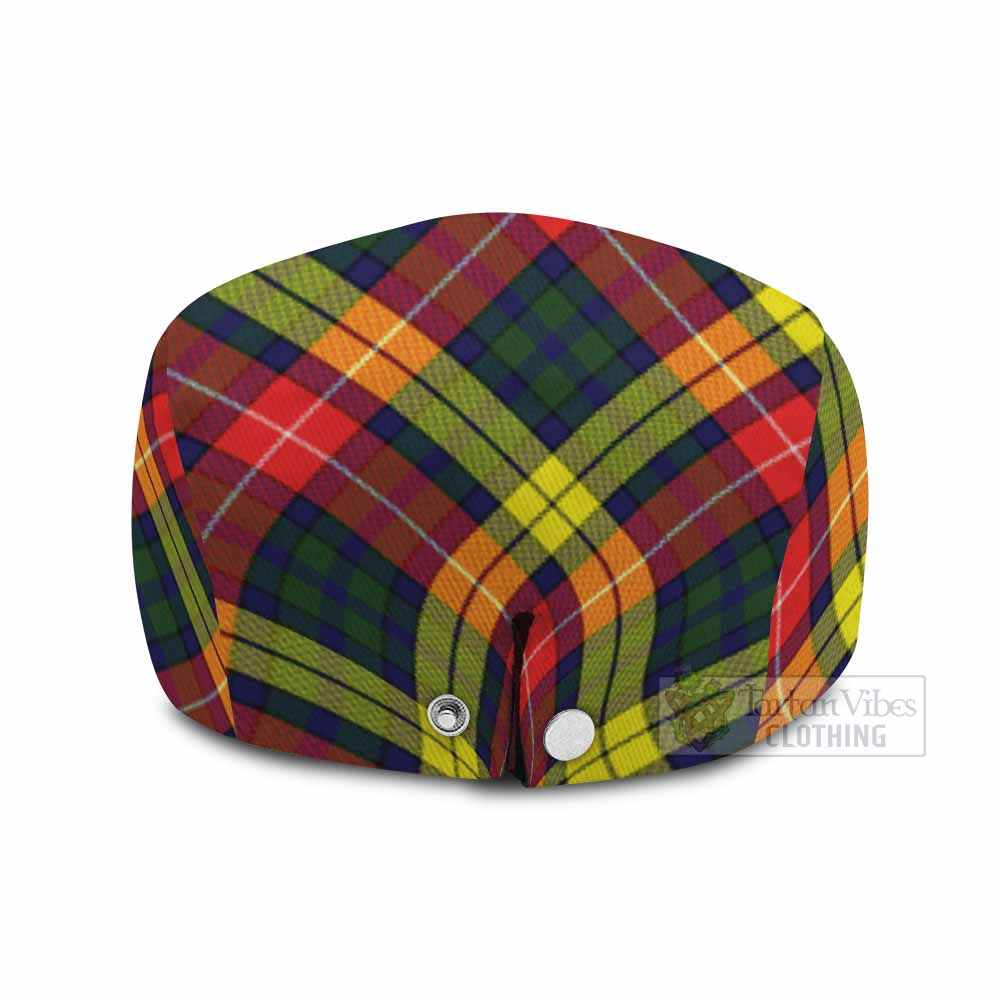Dewar Tartan Flat Cap, Jeff Cap Cross Style with Family Crest - Tartan Vibes Clothing