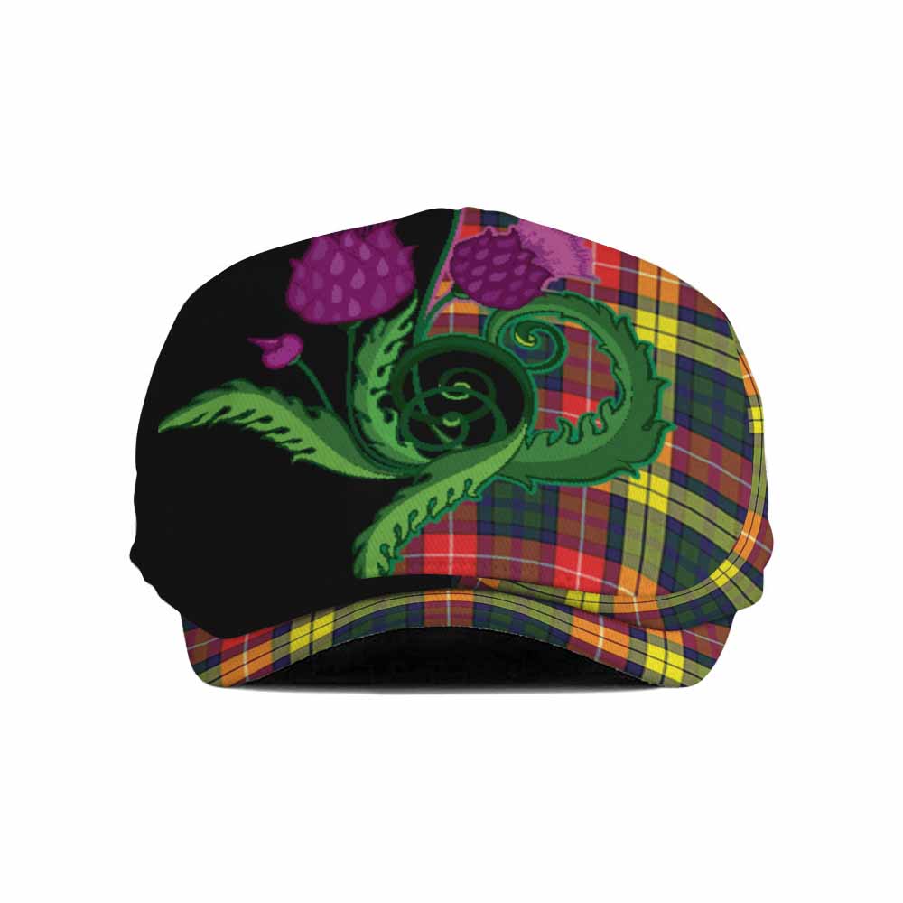 Dewar Tartan Flat Cap, Jeff Cap Traditional Scottish Thistle