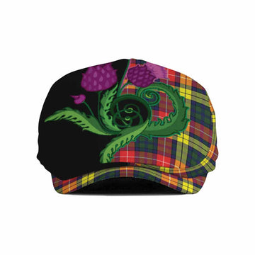 Dewar Tartan Flat Cap, Jeff Cap Traditional Scottish Thistle