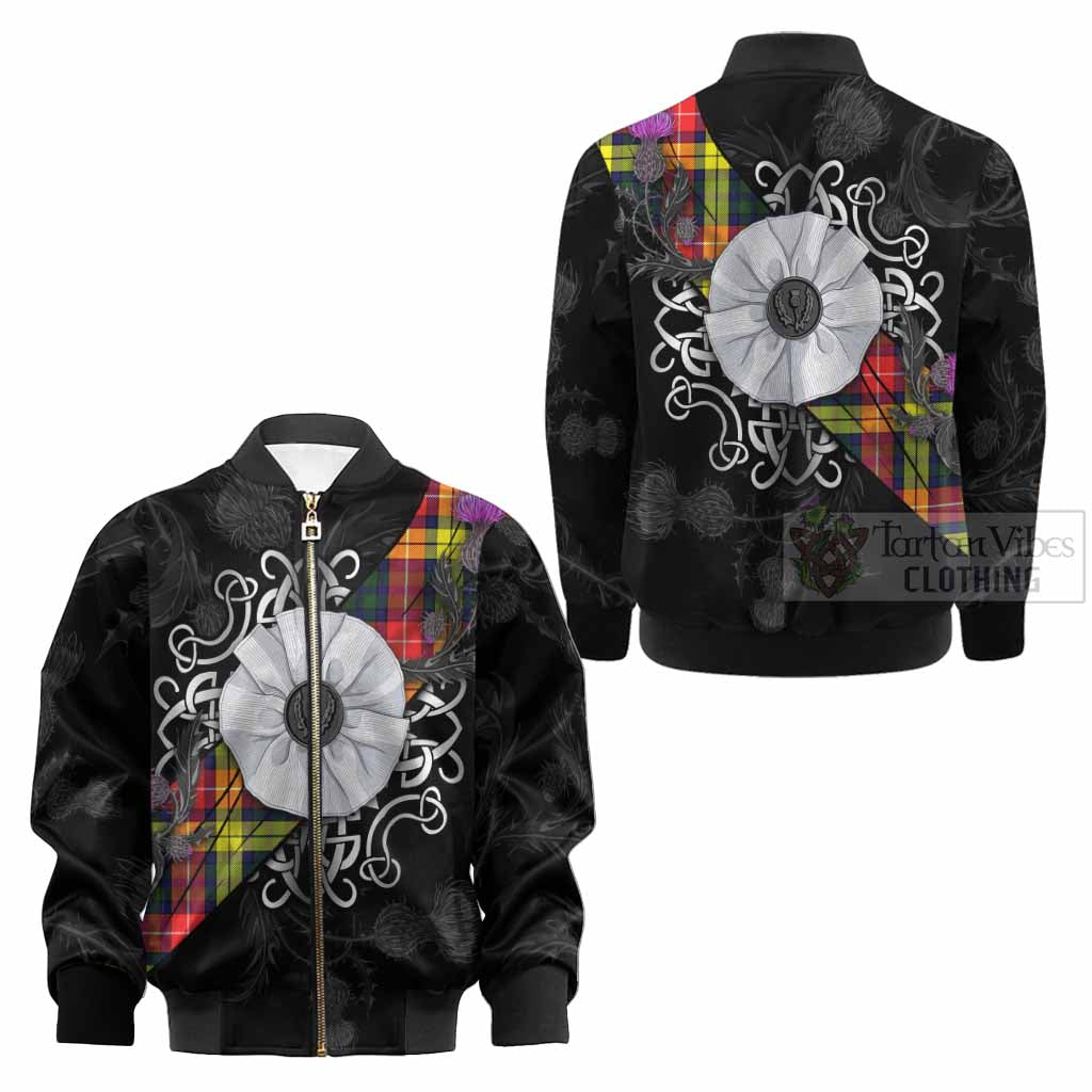 Dewar Tartan Kid Bomber Jacket Jacobite White Rose - Tartan Vibes Clothing