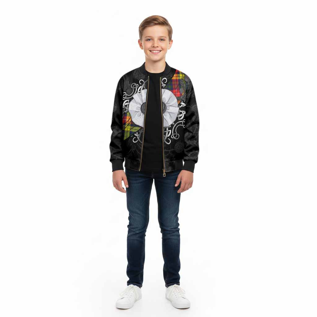 Dewar Tartan Kid Bomber Jacket Jacobite White Rose - Tartan Vibes Clothing