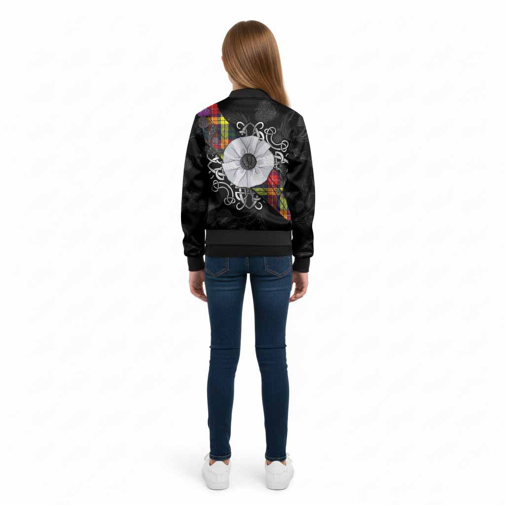 Dewar Tartan Kid Bomber Jacket Jacobite White Rose - Tartan Vibes Clothing