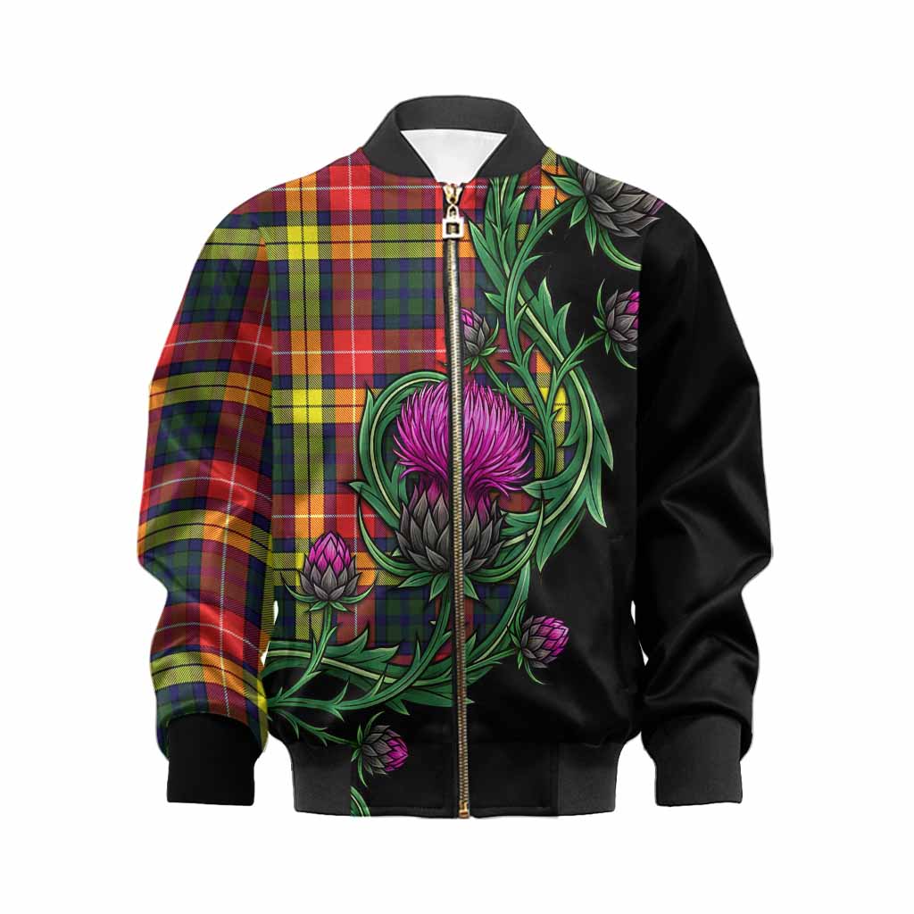 Dewar Tartan Kid Bomber Jacket Resilient Scottish Thistle Kid XS - Tartan Vibes Clothing