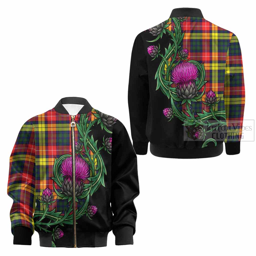 Dewar Tartan Kid Bomber Jacket Resilient Scottish Thistle - Tartan Vibes Clothing