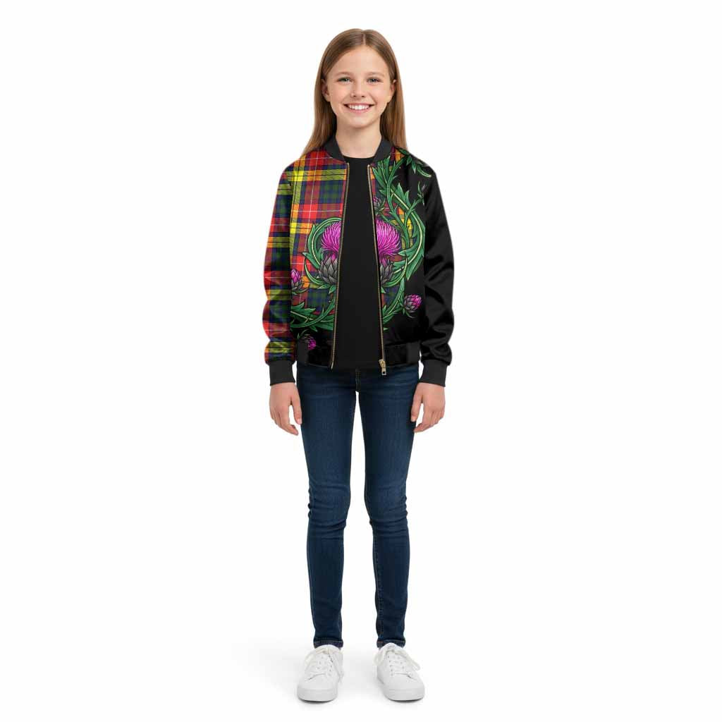Dewar Tartan Kid Bomber Jacket Resilient Scottish Thistle - Tartan Vibes Clothing