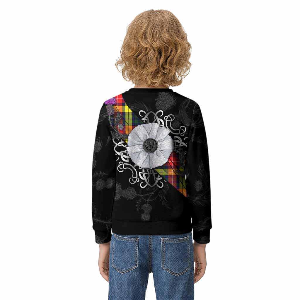 Dewar Tartan Kid Knitted Sweatshirt Jacobite White Rose - Tartan Vibes Clothing